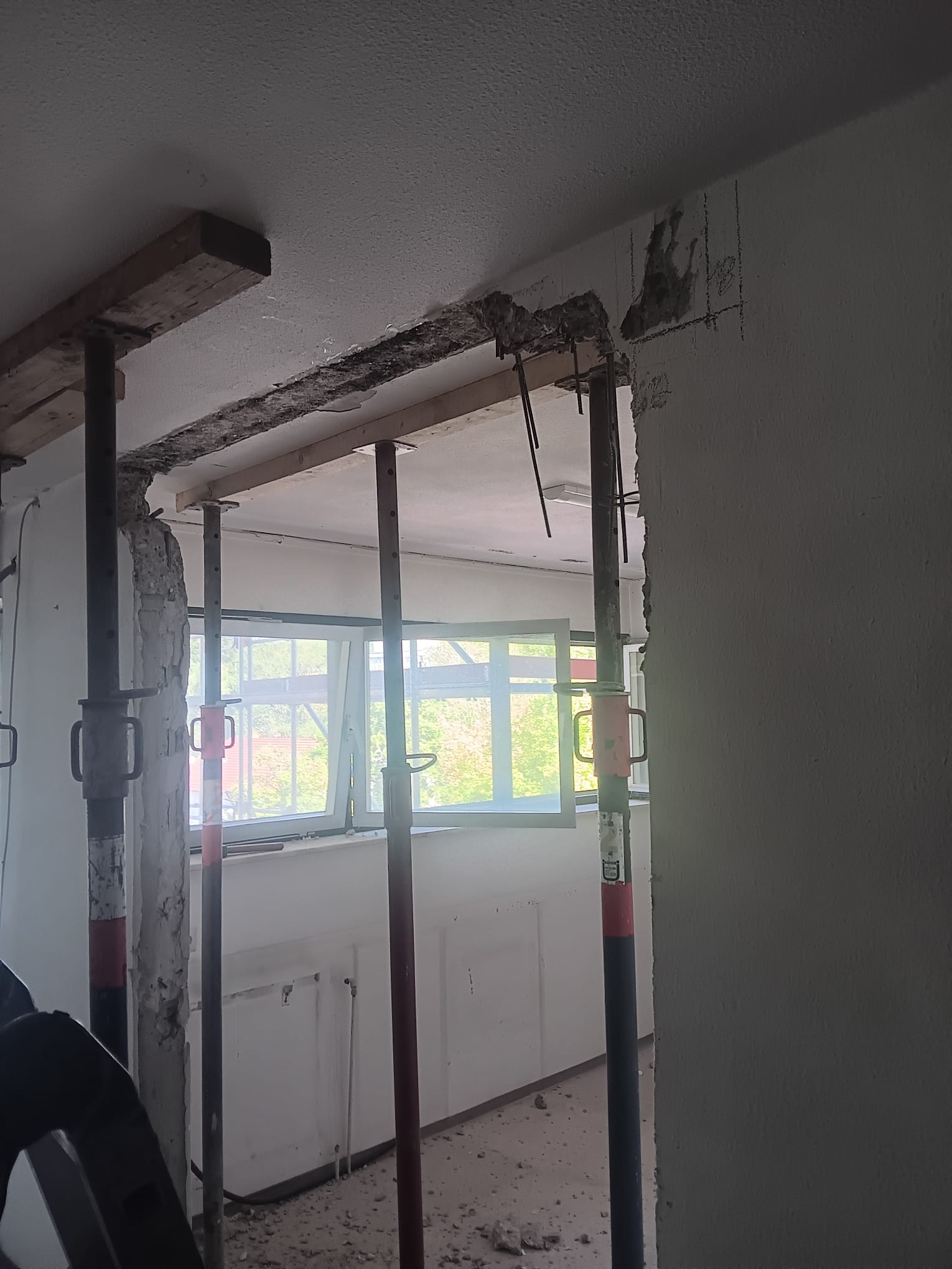 Wand stemmen und Rückbau